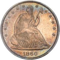 1860 Liberty Seated 50C PCGS Proof 64