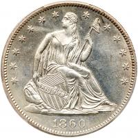 1860 Liberty Seated 50C PCGS MS63