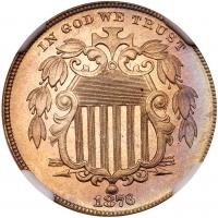 1876 Shield 5C NGC Proof 64