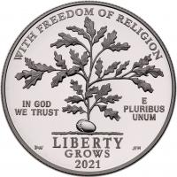 WITHDRAWN - 2021-W First Amendment to the United States Constitution Proof $100 Platinum Coin.