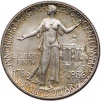 1936 Lynchburg Half Dollar with the original folder card as issued - 2