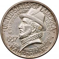 1937 Roanoke Half Dollar with the original folder card as issued