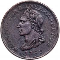 1783 Washington token. UNITY STATES EF40