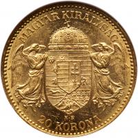 Hungary. 20 Korona, 1898-KB NGC MS61 - 2