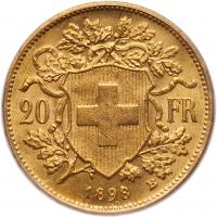 Switzerland. 20 Francs, 1898-B PCGS MS64 - 2