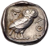 Attica, Athens. Silver Tetradrachm (17.08 g), ca. 454-404 BC Choice VF - 2