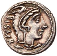 L. Thorius Balbus. Silver Denarius (3.96 g), 105 BC EF