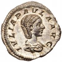 Julia Paula. Silver Denarius (2.85 g), Augusta, AD 219-220 Mint State