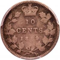 Canada. 10 Cents, 1889 PCGS F15 - 2
