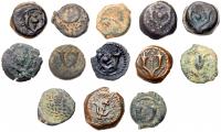 13-Piece Lot of Hasmonean Dynasty Prutot.