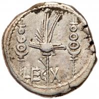 Mark Antony. Silver Denarius (3.53 g), 32-31 BC VF - 2