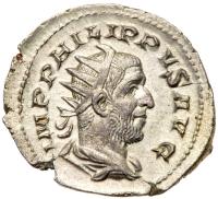Philip I. Silver Antoninianus (3.51 g), AD 244-249 Superb EF