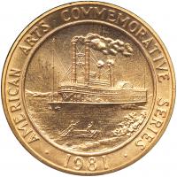 1981 American Arts Commemorative Series - Mark Twain Gold Mint Medal ICG MS68 - 2