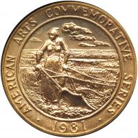 1981 American Arts Commemorative Series - Willa Cather Gold Mint Medal ICG MS68 - 2