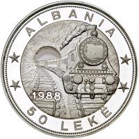 Albania. 50 Leke, 1988 Choice Brilliant Proof