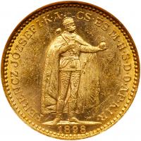 Hungary. 20 Korona, 1898-KB NGC MS62