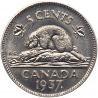 Canada. Matte Specimen 5 Cents, 1937 PCGS Specimen 66 - 2