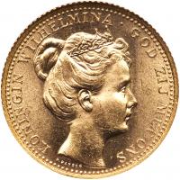 Netherlands. 10 Gulden, 1898 ANACS MS63