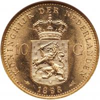 Netherlands. 10 Gulden, 1898 ANACS MS63 - 2