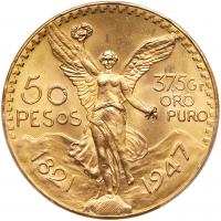 Mexico. 50 Pesos, 1947 PCGS MS65