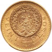 Mexico. 20 Pesos, 1921/11 PCGS MS63