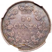 Canada. 20 Cents, 1858 NGC About Unc - 2