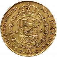 Spain. 4 Escudos, 1788/7-C (Seville) PCGS EF - 2