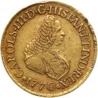 Colombia. 8 Escudos, 1770-PN J (Popayan) PCGS EF