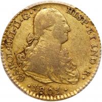 Spain. 2 Escudos, 1801-CN (Seville) PCGS VF