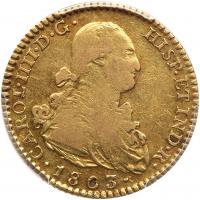 Spain. 2 Escudos, 1803-FA (Madrid) PCGS VF30
