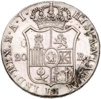 Spain. 20 Reales, 1812-AI (Madrid) EF Details - 2