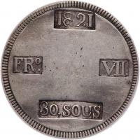 Spain. 30 Sous, 1821 PCGS EF40