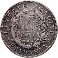 Italian States: Piedmont Republic (Subalpine Republic). 5 Francs, AN 9 (1800) PC - 2