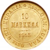 Finland. 10 Markkaa, 1913 NGC MS66 - 2