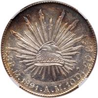 Mexico. 8 Reales, 1891-Mo AM NGC MS62