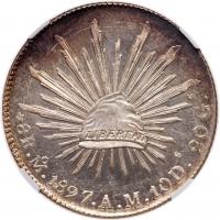 Mexico. 8 Reales, 1897-Mo AM NGC MS63