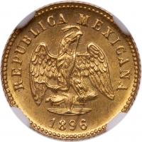 Mexico. Peso, 1896-Mo B NGC MS65
