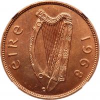 Ireland. Penny, 1968 NGC MS66 RB