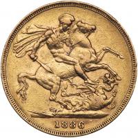 Australia. Sovereign, 1886-S EF - 2