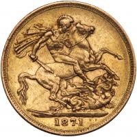 Great Britain. Sovereign, 1871 EF - 2