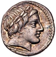 Anonymous. Silver Denarius (3.70 g), 86 BC Choice VF