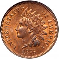 1876 Indian Head 1C NGC MS64 RB