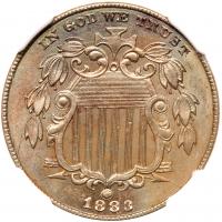 1883 Shield 5C NGC MS62