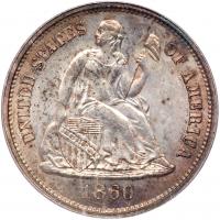 1860 Liberty Seated 10C PCGS MS63