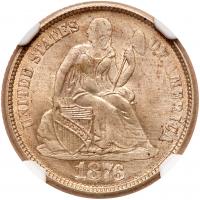 1876-S Liberty Seated 10C NGC MS64