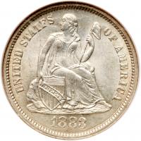 1883 Liberty Seated 10C NGC MS64