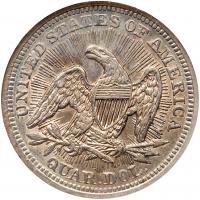 1853 Liberty Seated 25C. Arrows & Rays NGC AU55 - 2