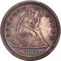 1883 Liberty Seated 25C PCGS Proof 61