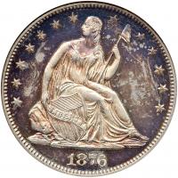 1876 Liberty Seated 50C ANACS MS62