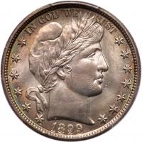 1899 Barber 50C PCGS Unc Details